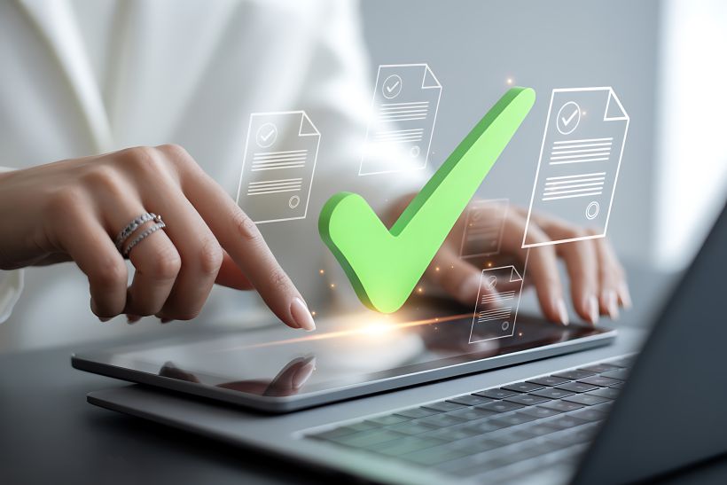 Digital approval and verification process.