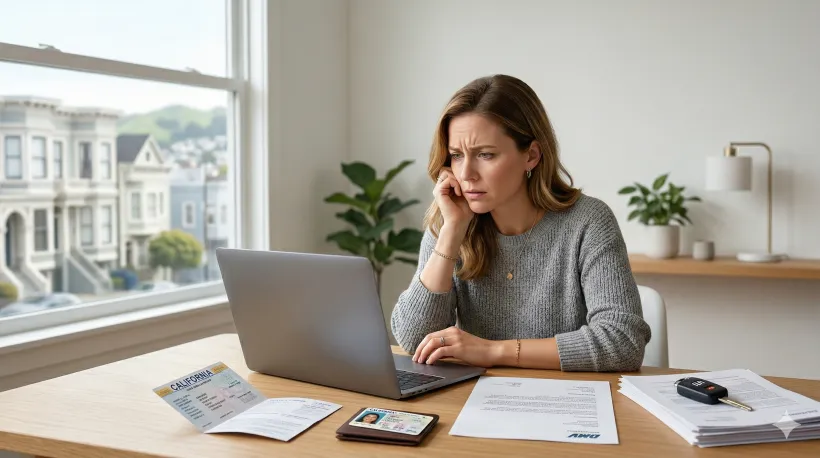 California driver checking DMV penalty tiers online
