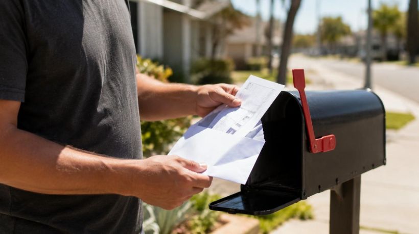 A person at a mailbox sending off their application for a handicap placard California