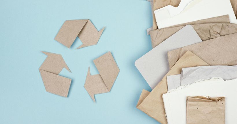 Recycling concept flat lay.